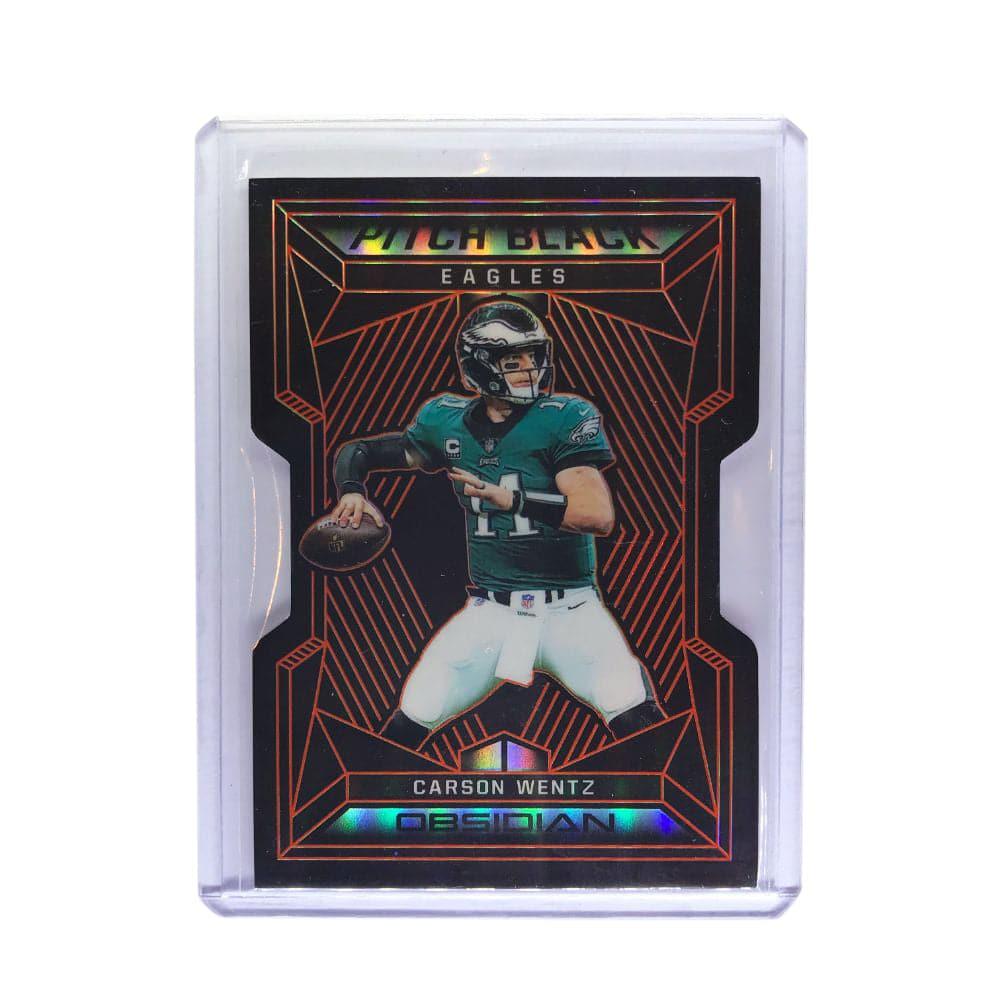 Carson Wentz Philadelphia Eagles 2019 Panini Obsidian NFL Pitch Black Red 40/50 Card