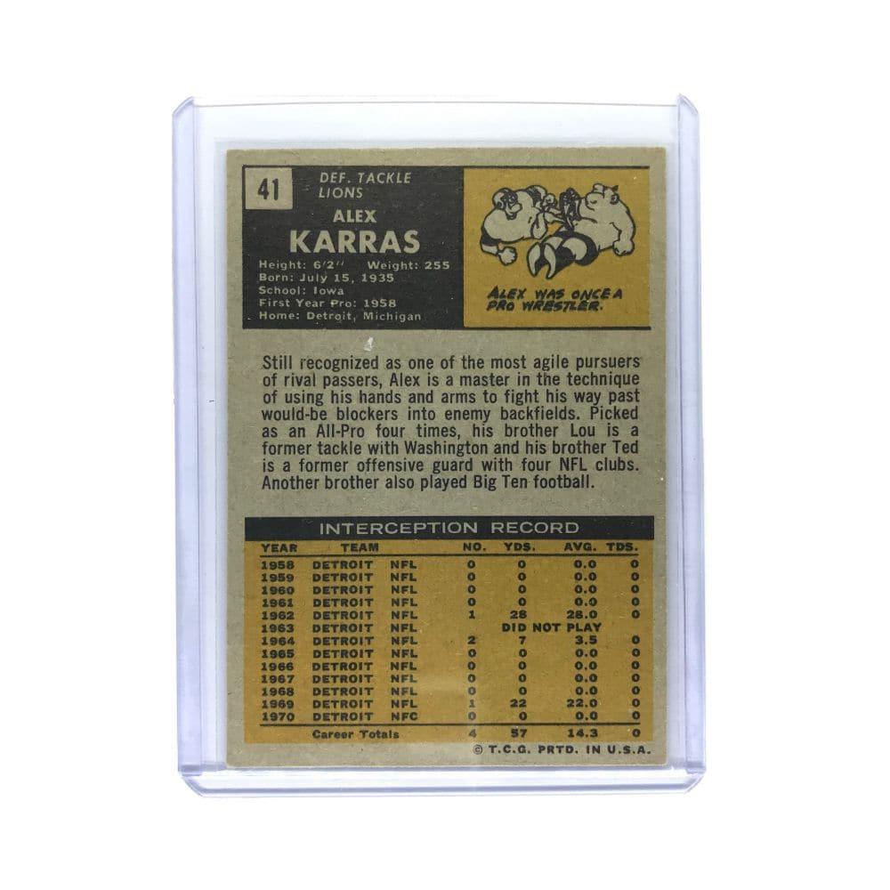 Alex Karras Detroit Lions NFL 1971 Topps Base Card