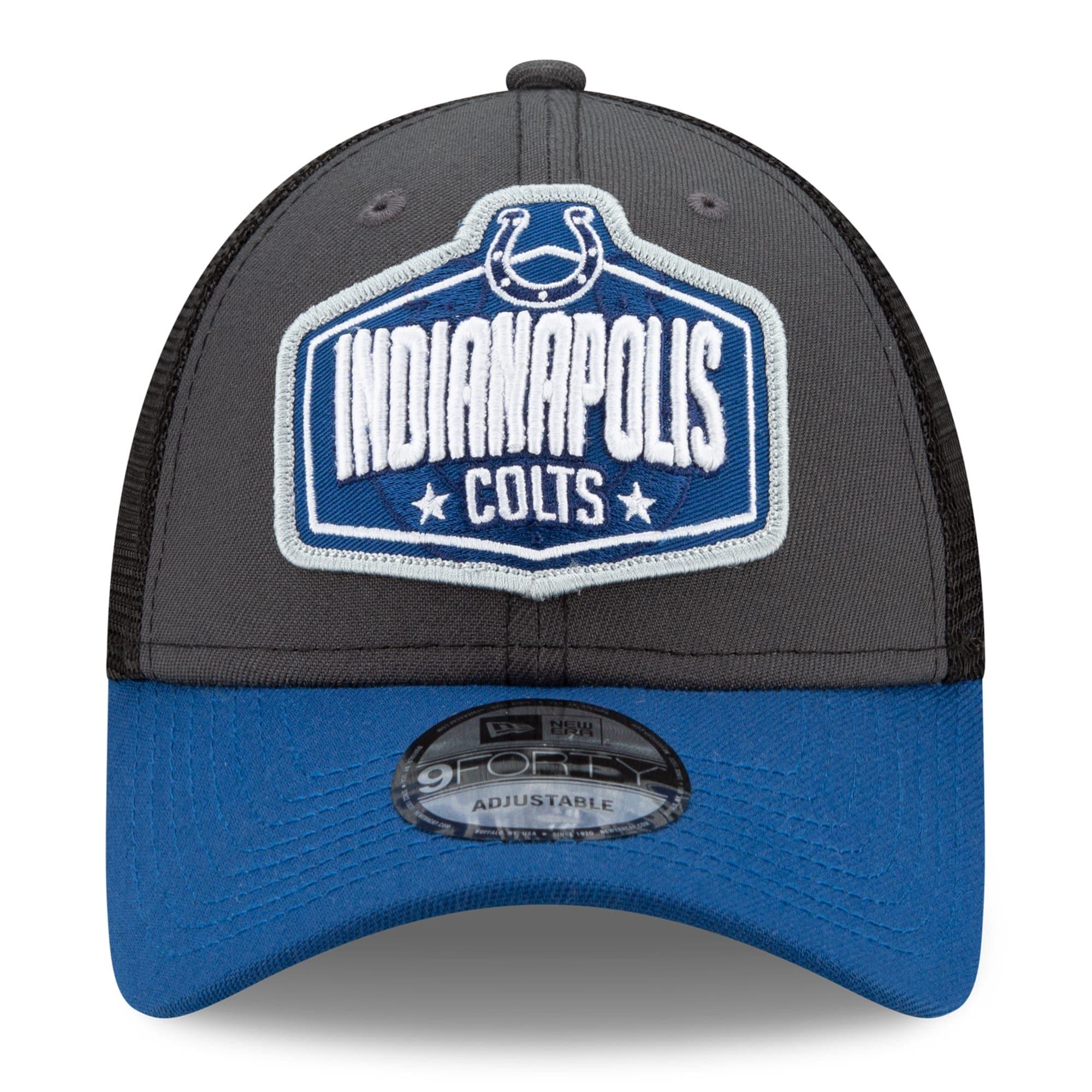 Indianapolis Colts New Era 2021 NFL Draft 9FORTY Snapback Curve Hat - Graphite