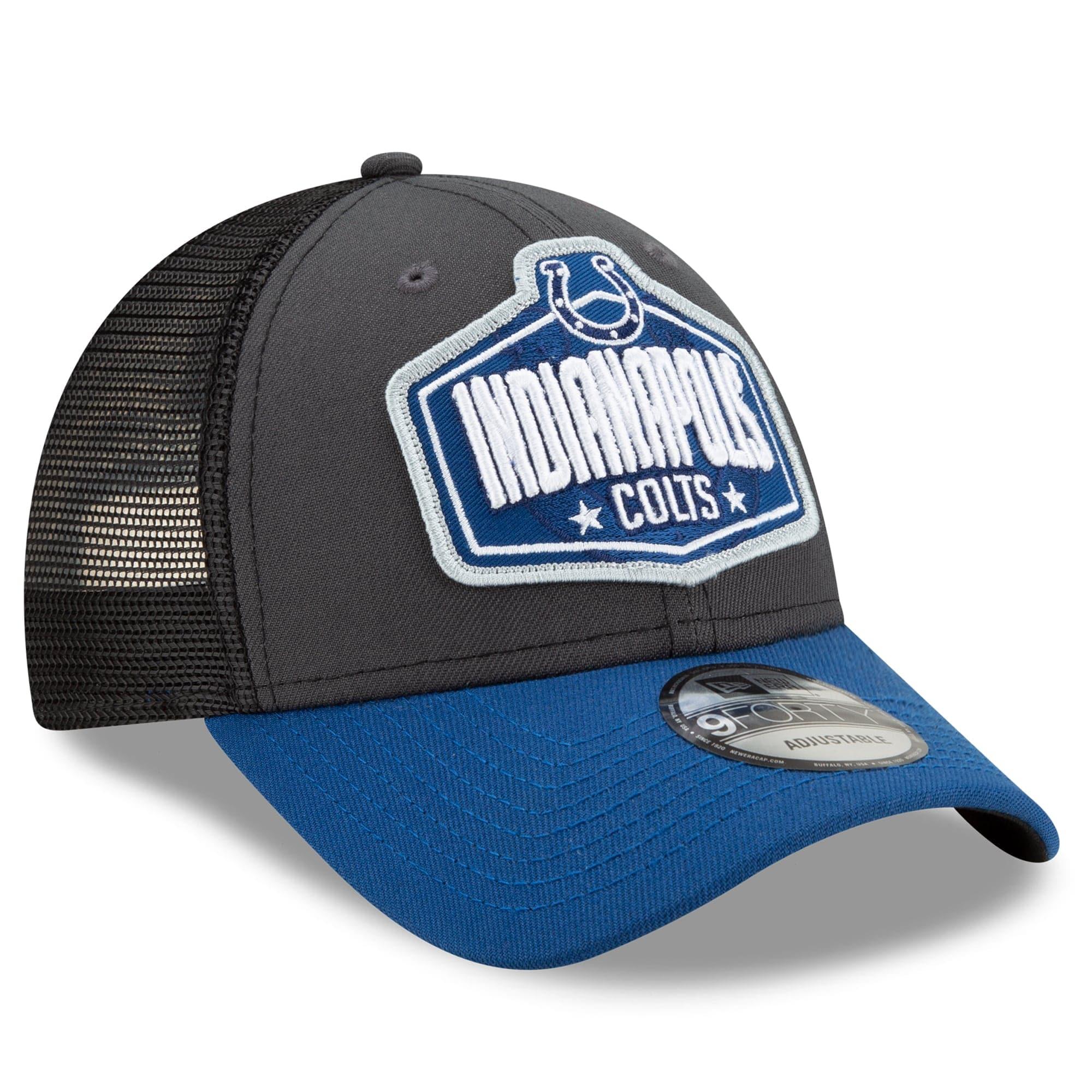 Indianapolis Colts New Era 2021 NFL Draft 9FORTY Snapback Curve Hat - Graphite