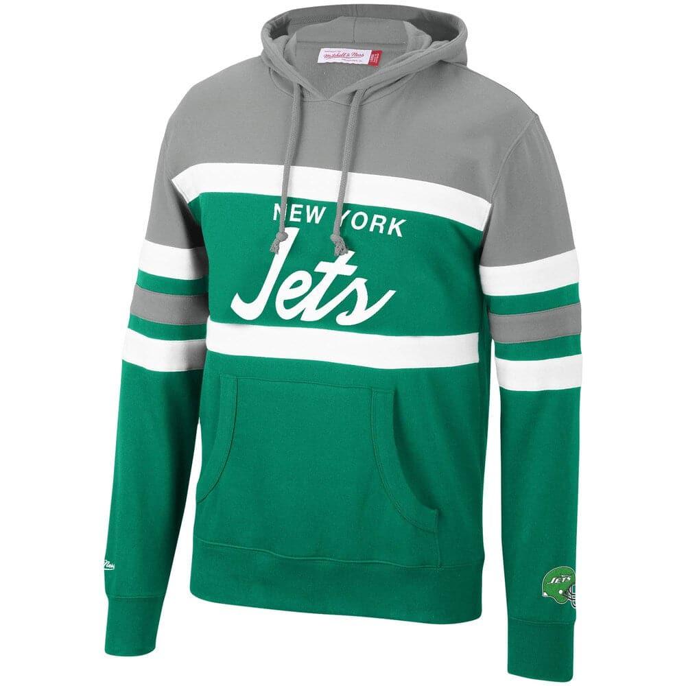 New York Jets Mitchell & Ness NFL Head Coach Premium Hoodie Jumper - Green