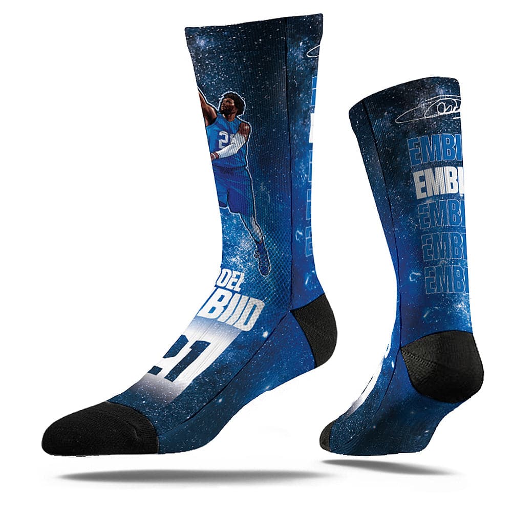Joel Embiid Philadelphia 76ers Strideline NBA Galaxy Classic Crew Socks - Blue