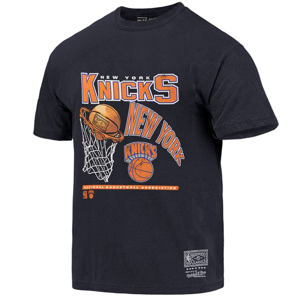 New York Knicks Mitchell & Ness NBA Hoop Vintage T-Shirt - Faded Black