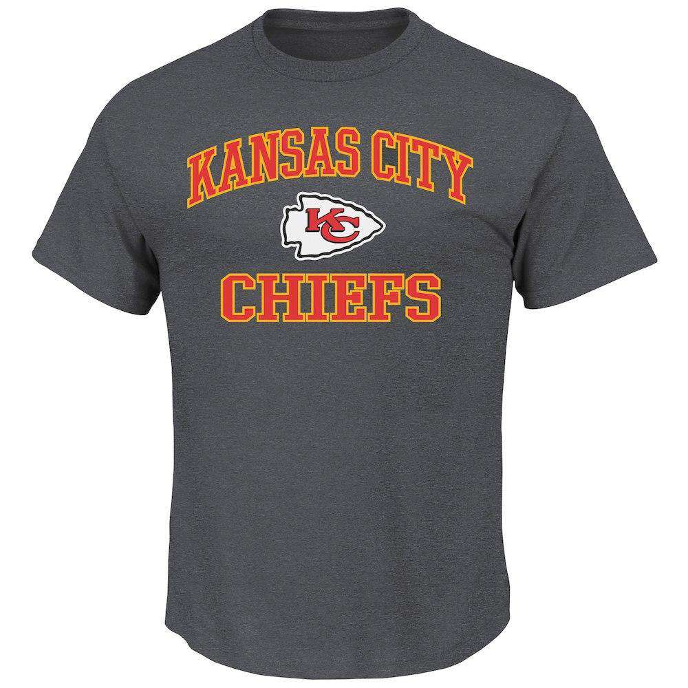 Kansas City Chiefs Majestic NFL Heart & Soul T-Shirt - Charcoal