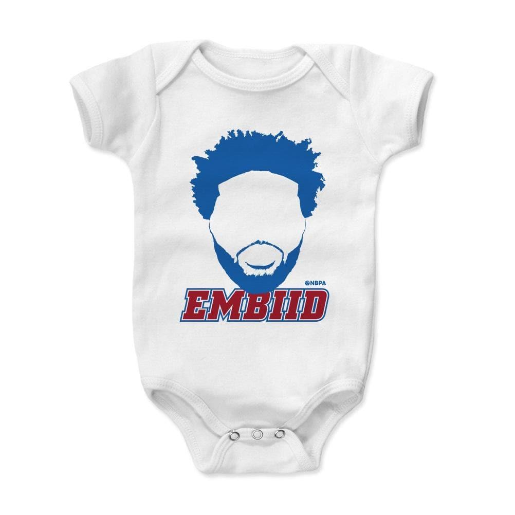 Babies Joel Embiid Philadelphia Sixers 500 Level NBA Silhouette Onesie - White