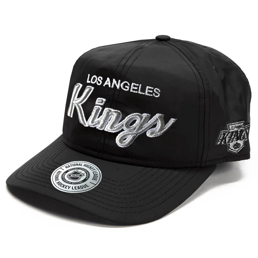 Los Angeles Kings NHL Vintage Script Pre-Curved Nylon Snapback Hat - Black