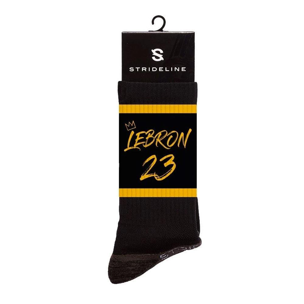LeBron James Los Angeles Lakers Strideline NBA Gold King Premium Crew Socks - Black