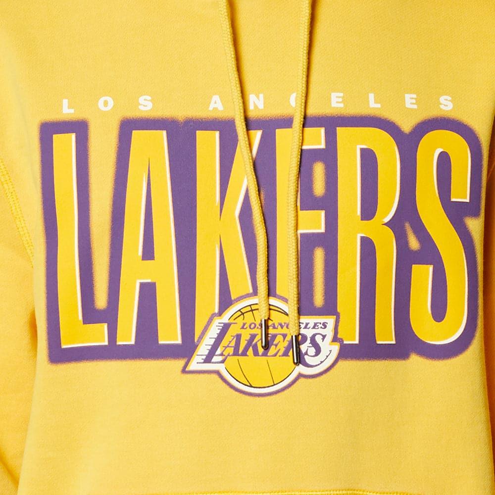 Los Angeles Lakers Mitchell & Ness NBA Retro Blur Hoodie Jumper - Faded Yellow