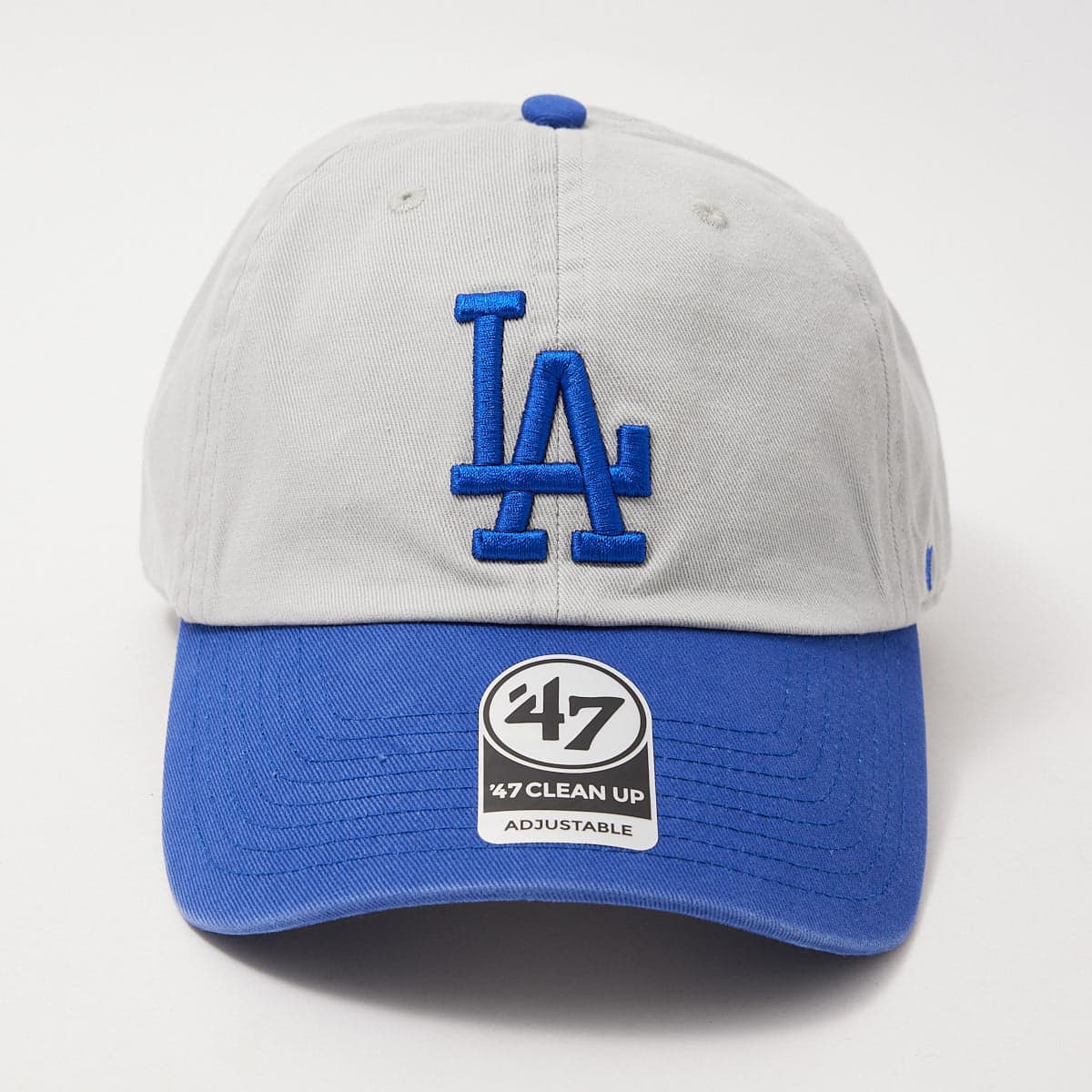 Los Angeles Dodgers '47 MLB Team 2-Tone Clean Up Strapback Hat - Grey