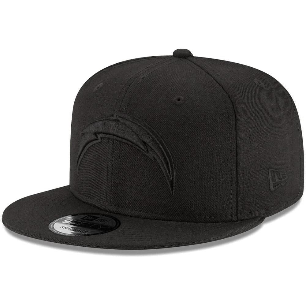 Los Angeles Chargers New Era NFL Black On Black 9FIFTY Snapback Hat - Black
