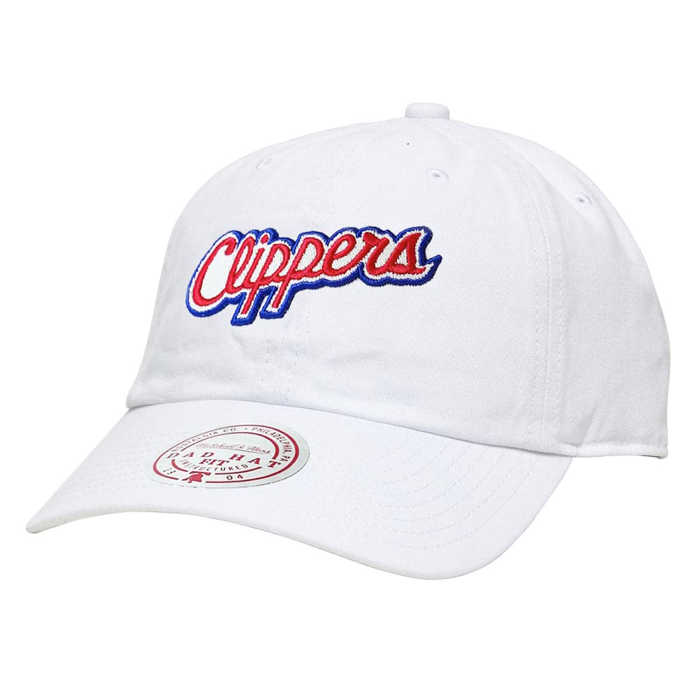 Los Angeles Clippers Mitchell & Ness NBA Buzzer Unstructured Curve Strapback Hat - White
