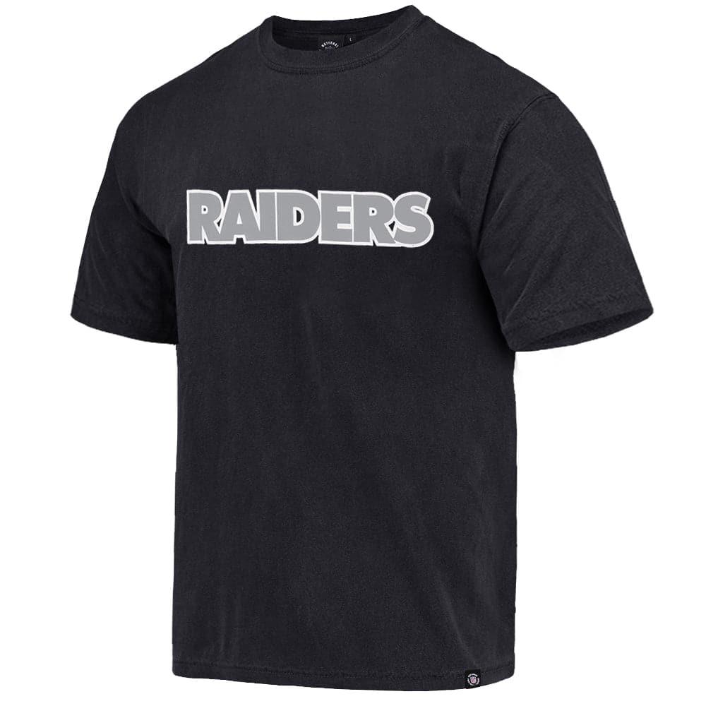 Las Vegas Raiders NFL Outline Wordmark Vintage T-Shirt- Faded Black
