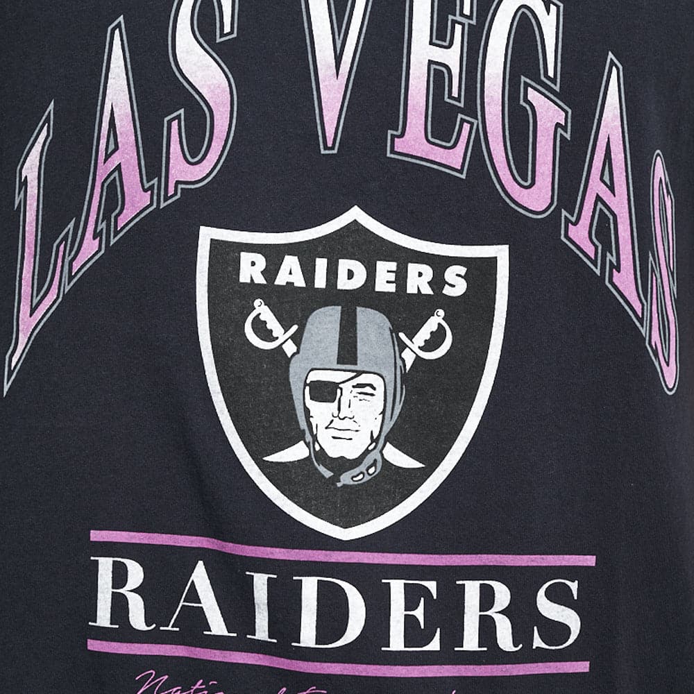 Las Vegas Raiders Majestic NFL Gradient Arch Vintage Muscle T-Shirt - Faded Black