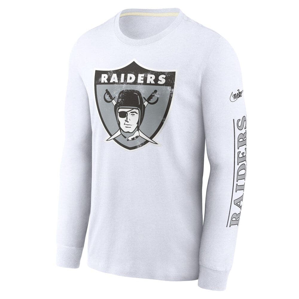Las Vegas Raiders Nike NFL Historic Long Sleeve Tri-Blend T-Shirt - White