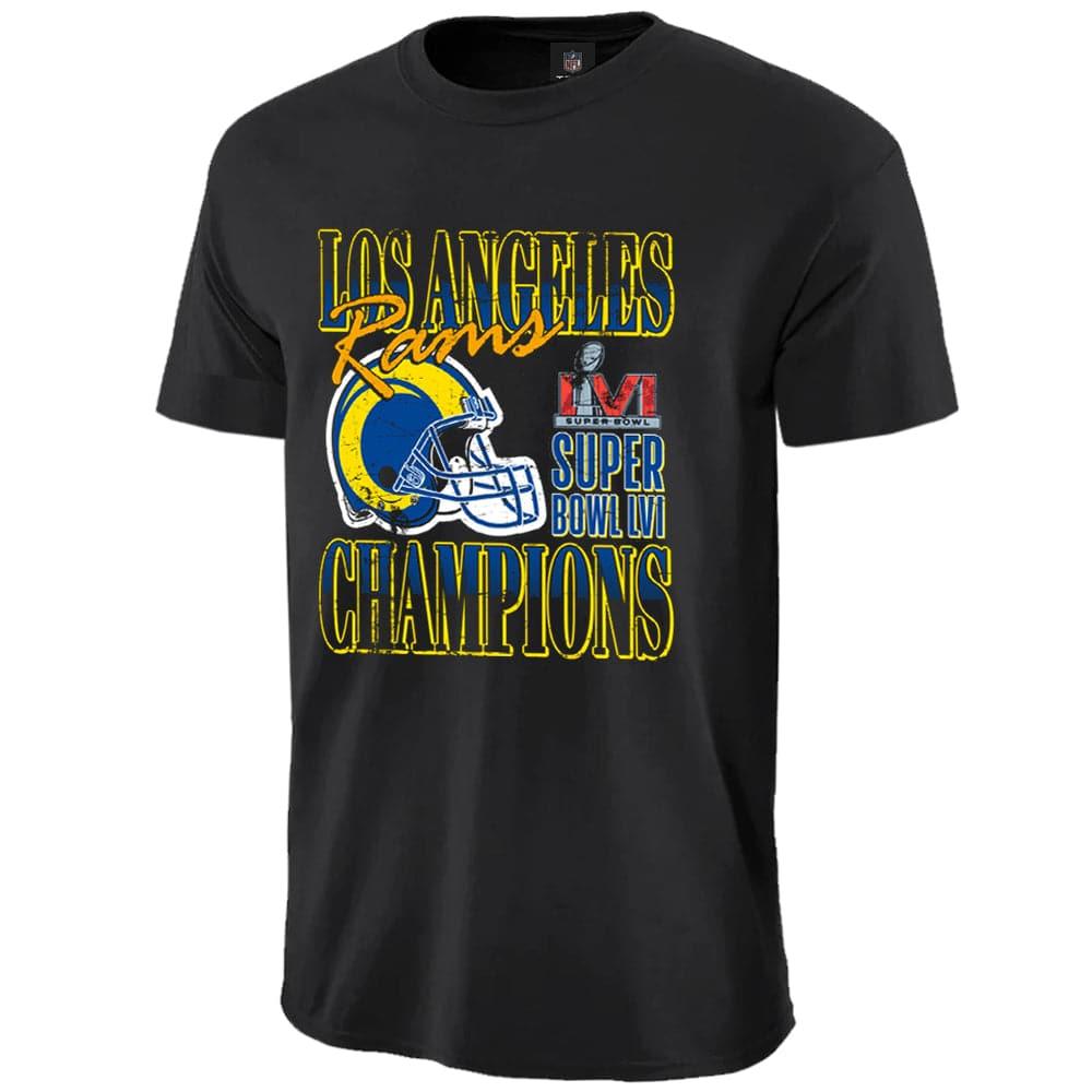 Los Angeles Rams NFL Super Bowl LVI Retro Champions T-Shirt - Black