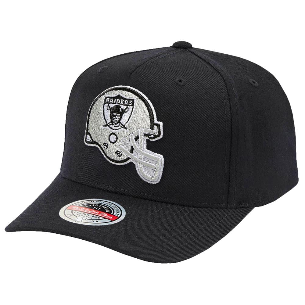 Las Vegas Raiders Mitchell & Ness NFL Sweep Right Classic Red Curve Snapback Hat - Black
