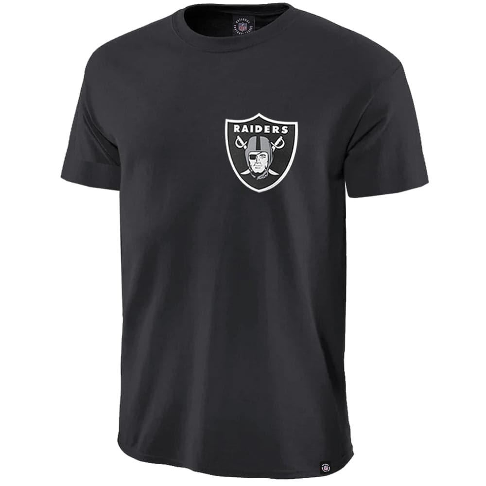 Las Vegas Raiders Majestic NFL Jeaner Logo T-Shirt - Faded Black