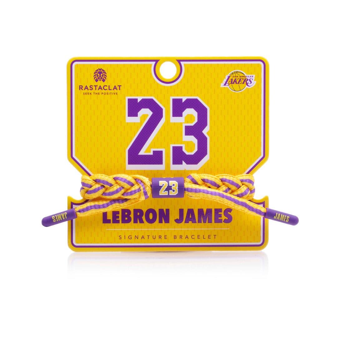 Lebron James Los Angeles Lakers Rastaclat NBA Braided Bracelet - Black/Purple/Yellow