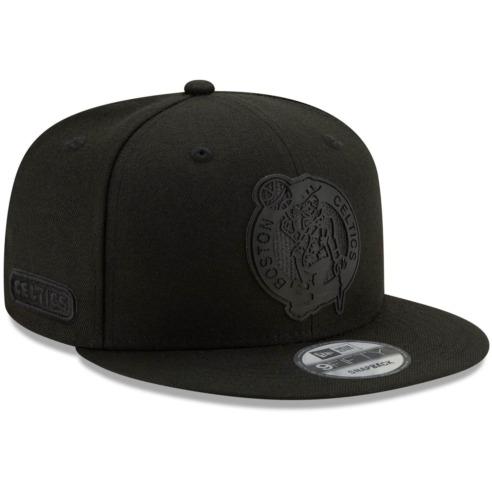 Boston Celtics New Era NBA 2020 Black On Black Back Half 9FIFTY Snapback Hat