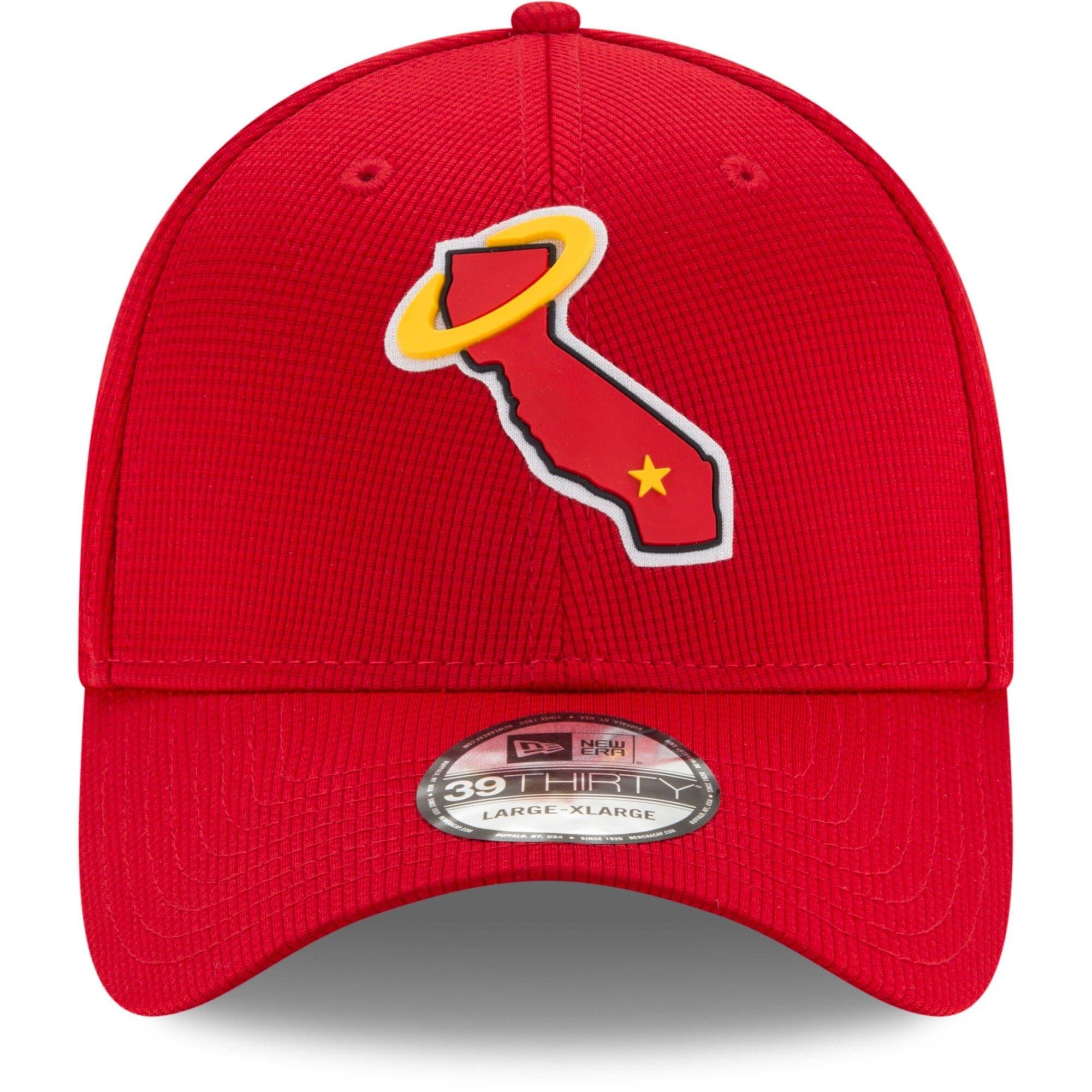 Los Angeles Angels New Era MLB Clubhouse 39THIRTY Flex Fit Curve Hat - Red