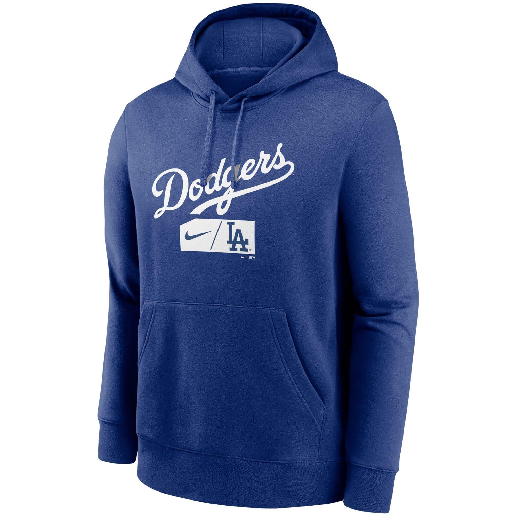 Los Angeles Dodgers Nike MLB Team Lettering Club Hoodie Jumper - Blue