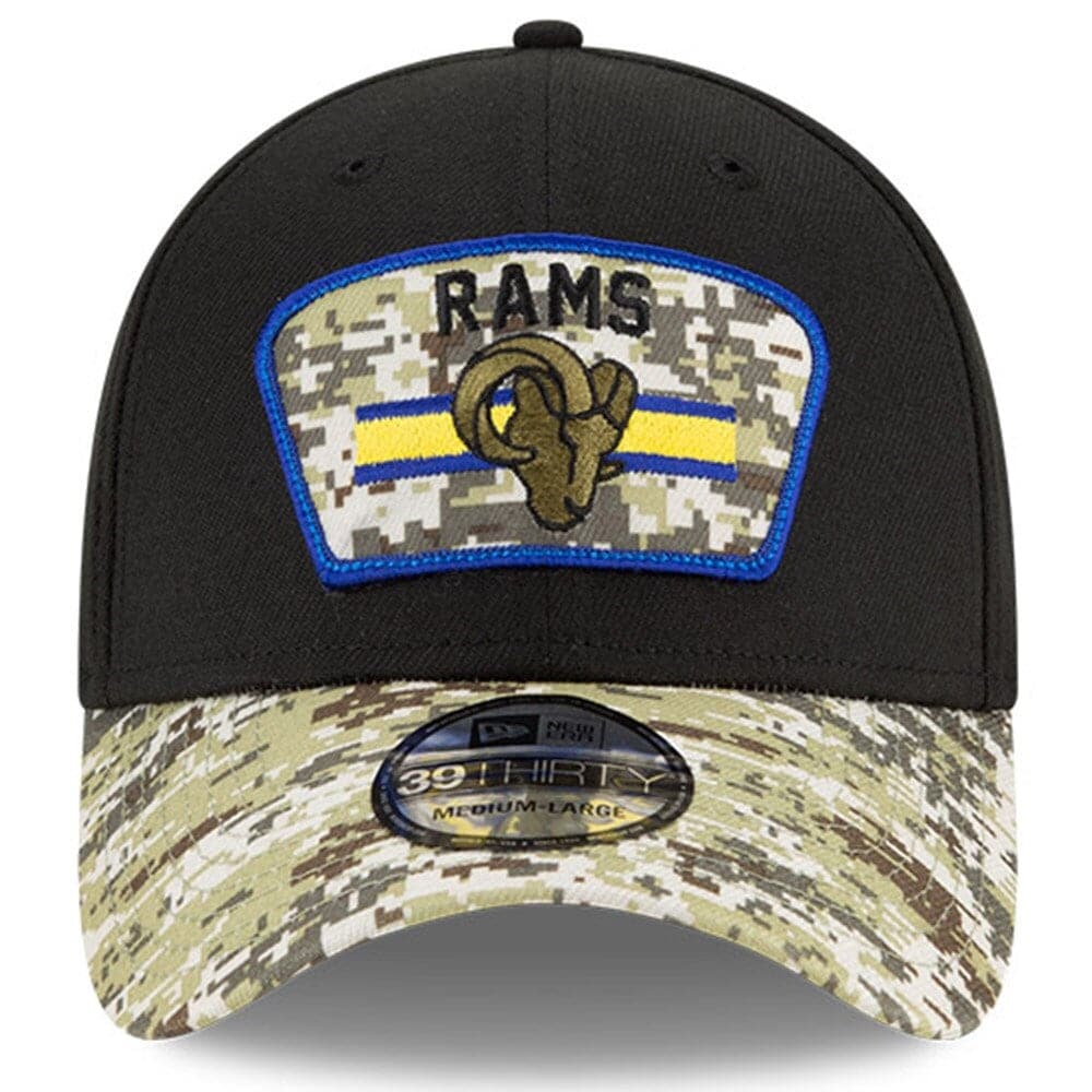 Los Angeles Rams New Era NFL 2021 Salute To Service 39THIRTY Flex Fit Hat - Black