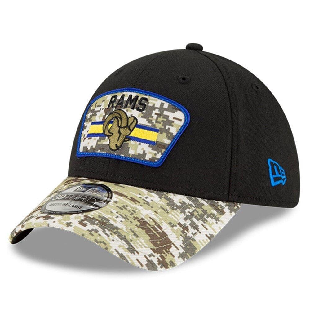 Los Angeles Rams New Era NFL 2021 Salute To Service 39THIRTY Flex Fit Hat - Black