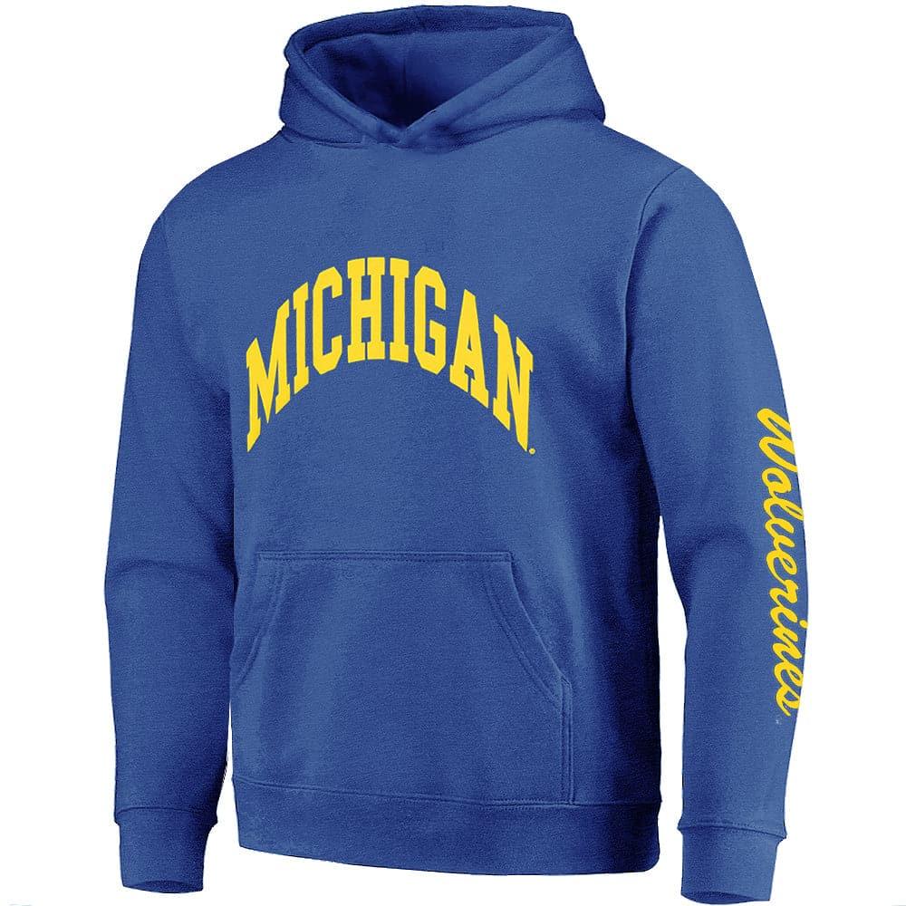 Michigan Wolverines USL NCAA Puff Arch Vintage Hoodie Jumper - Blue