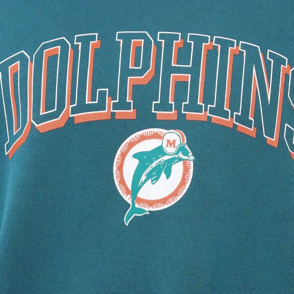 Miami Dolphins Mitchell & Ness NFL Keyline Vintage Crew Jumper - Faded Teal