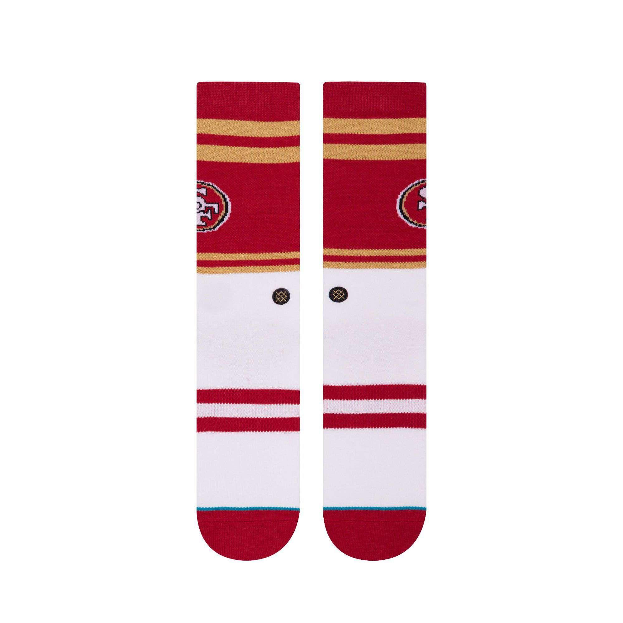 San Francisco 49ers Stance NFL Logo Stripe Crew Socks - Red