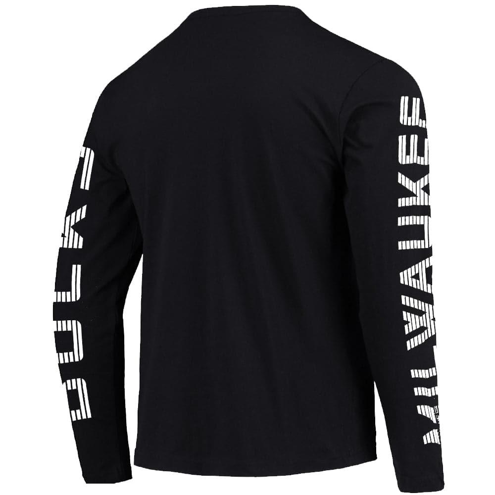 Milwaukee Bucks Mitchell & Ness NBA HWC Outline Long Sleeve T-Shirt - Black