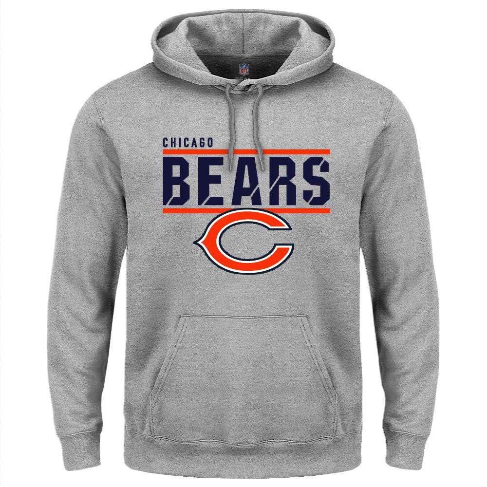 Chicago Bears Majestic NFL Flex Team Hoodie Jumper - Grey Marle