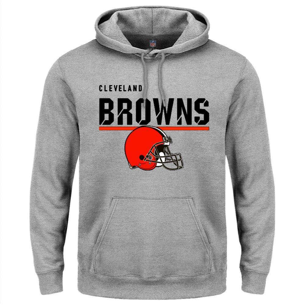 Cleveland Browns Majestic NFL Flex Team Hoodie Jumper - Grey Marle