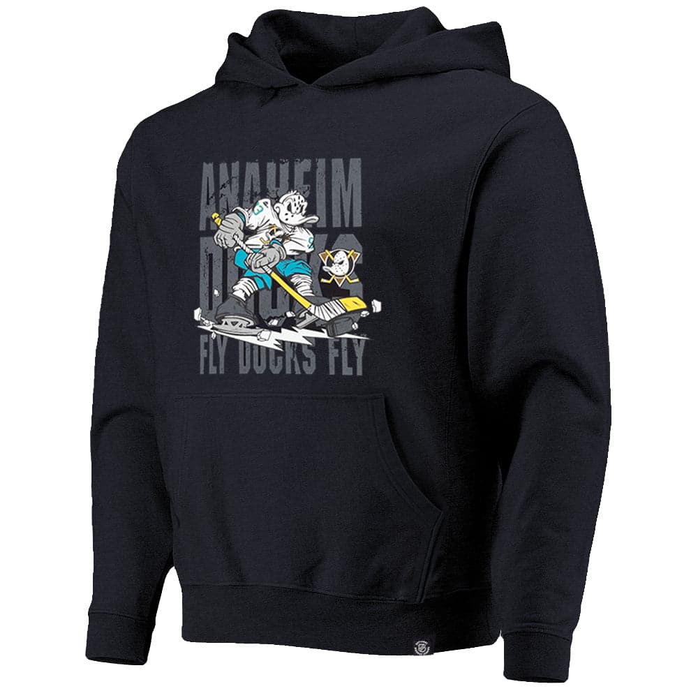 Anaheim Mighty Ducks NHL Graph Vintage Hoodie Jumper - Faded Black