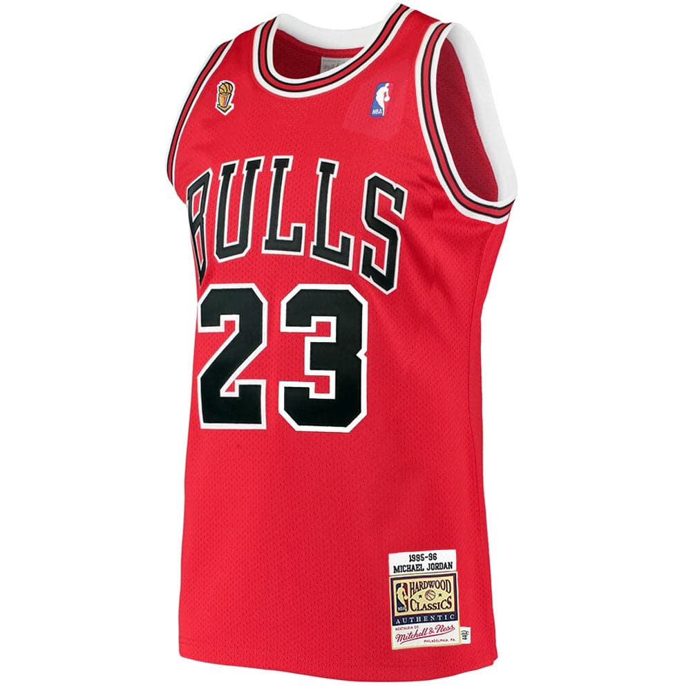 Michael Jordan Chicago Bulls Mitchell & Ness NBA 95-96 Finals Authentic Jersey - Red