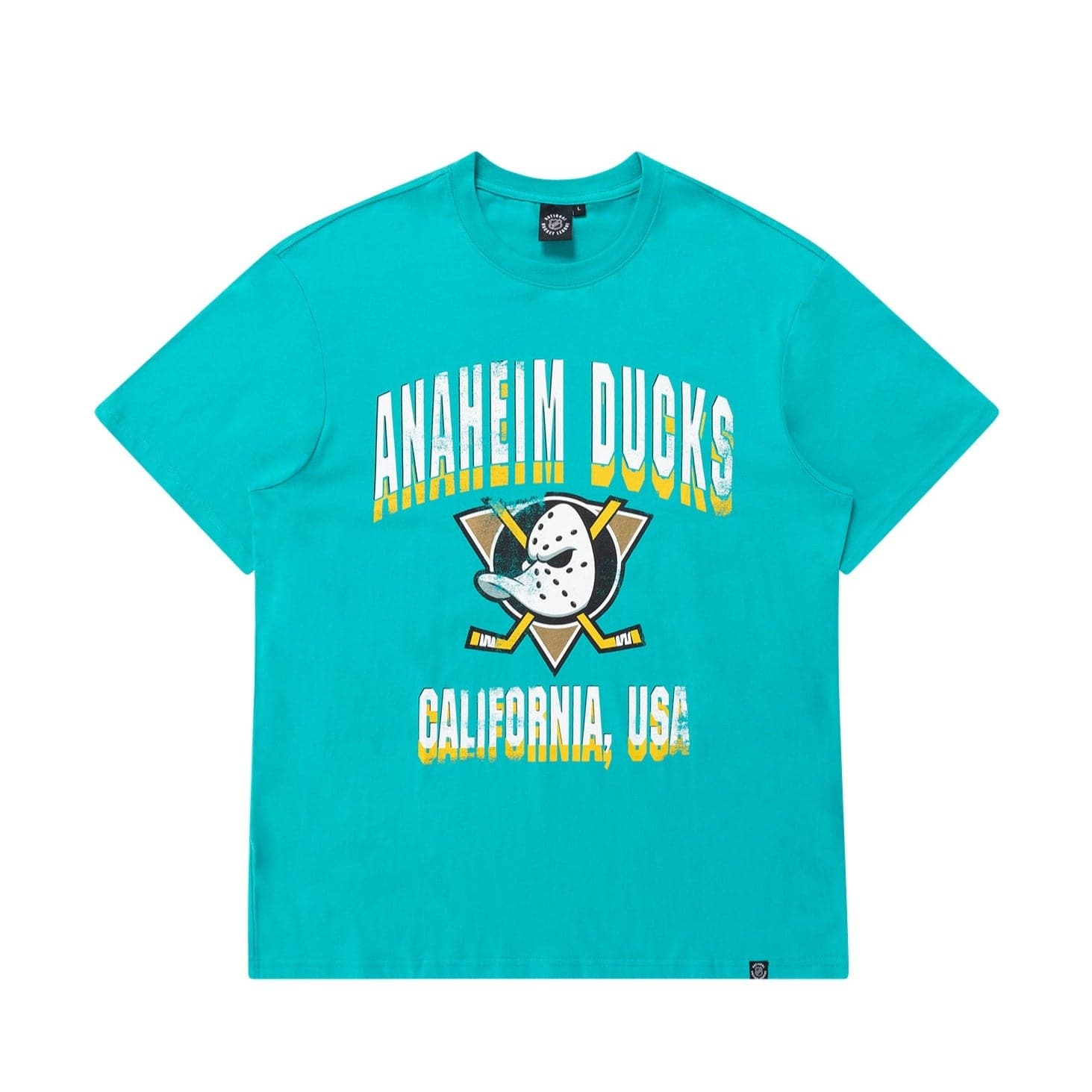 Anaheim Mighty Ducks NHL State Arch Vintage T-Shirt - Faded Teal