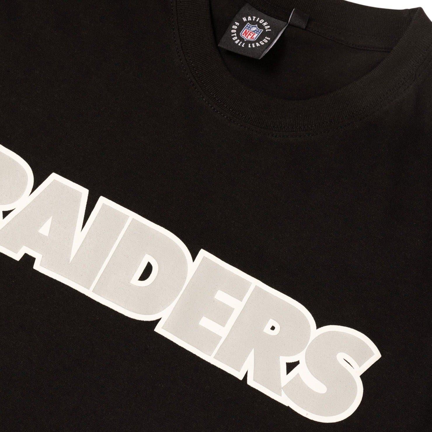 Las Vegas Raiders NFL Outline Wordmark Vintage T-Shirt- Faded Black