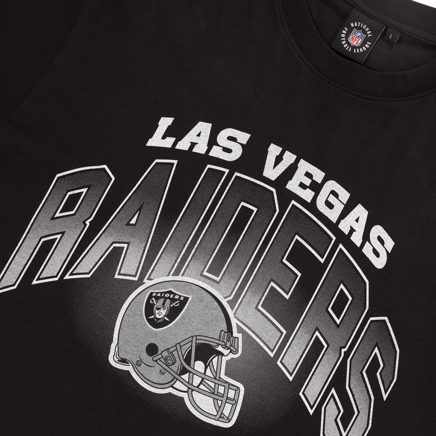 Las Vegas Raiders Majestic NFL Sport Arch Vintage T-Shirt - Faded Black