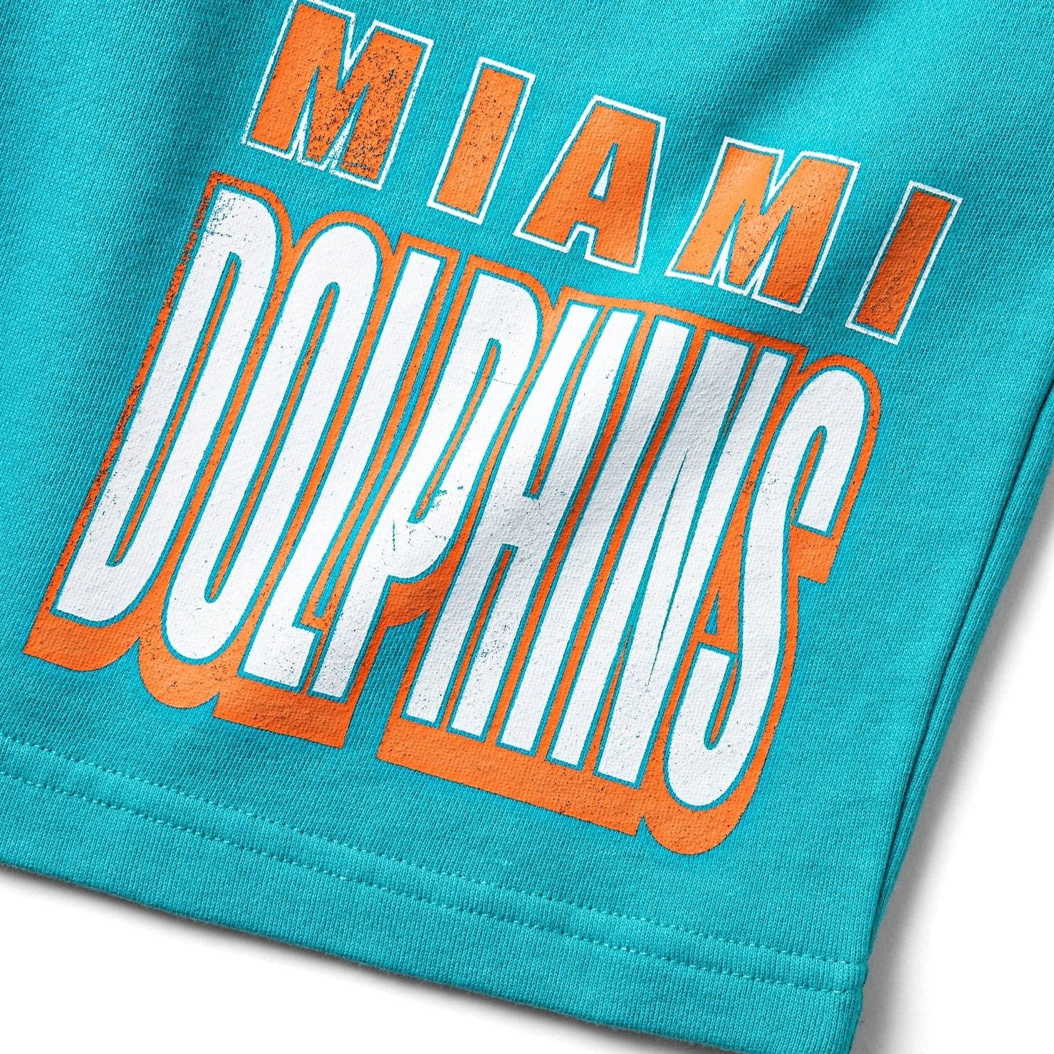 Miami Dolphins Majestic NFL Graphic Fleece Shorts - Faded Teal