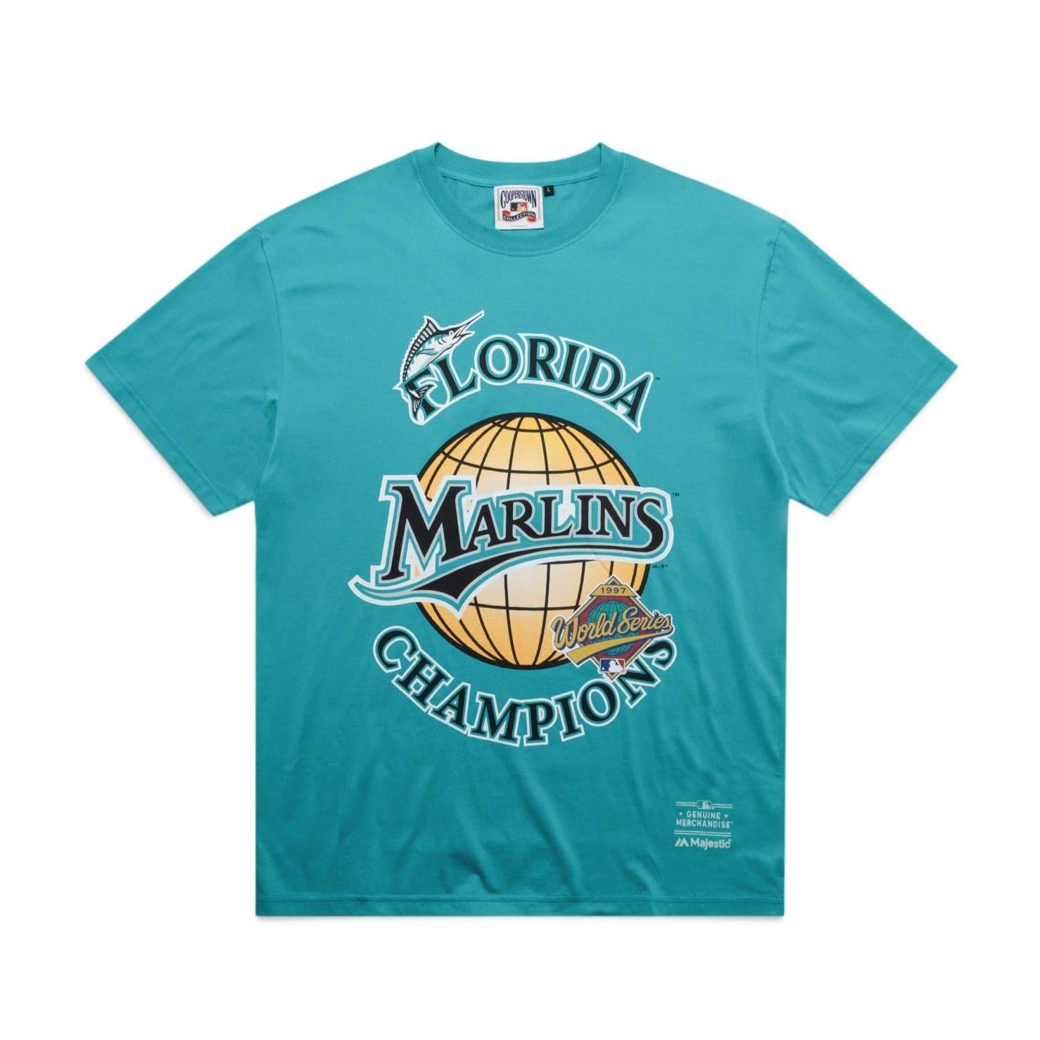 Miami Marlins MLB 97 World Series Champs Vintage T-Shirt - Faded Teal