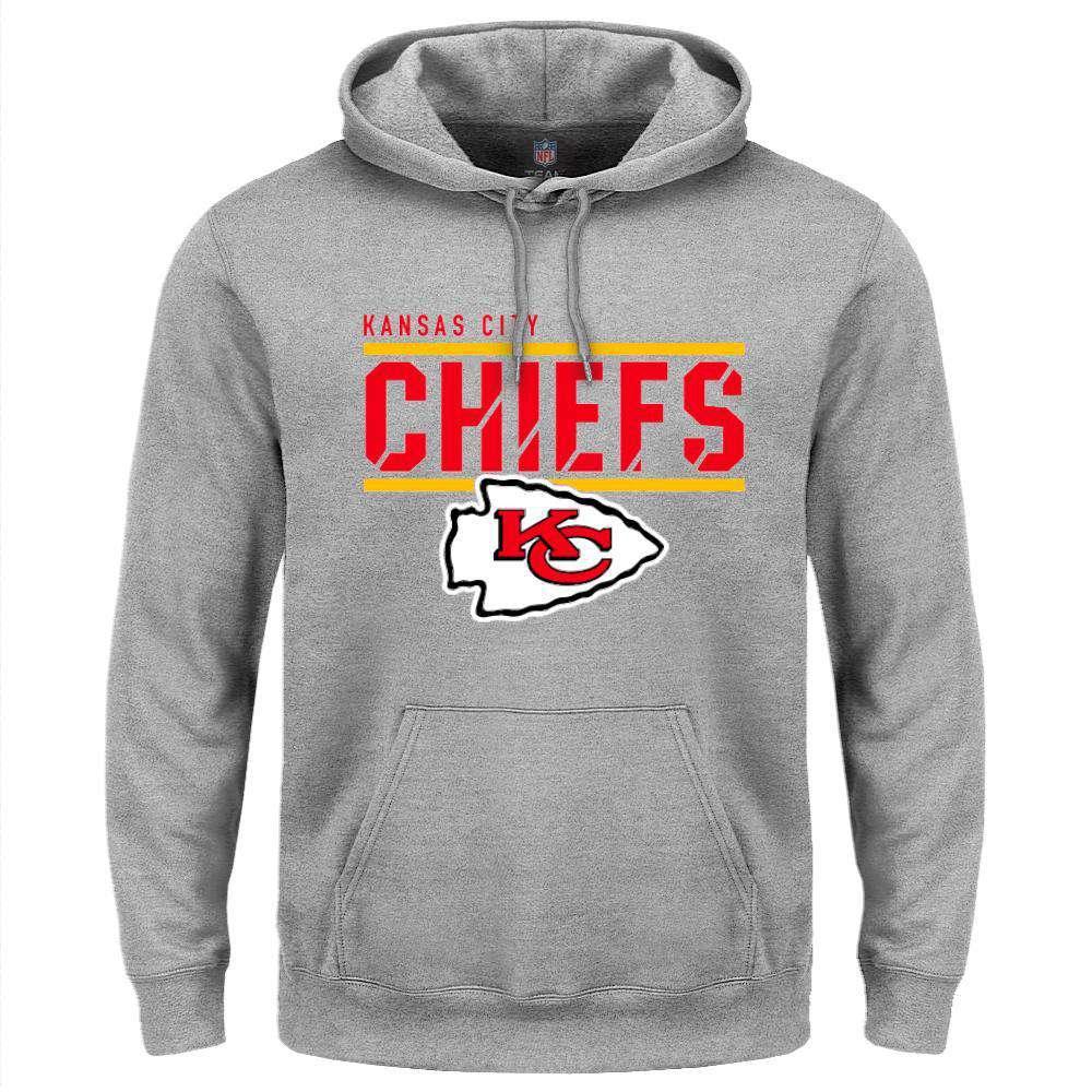 Kansas City Chiefs Majestic NFL Flex Team Hoodie Jumper - Grey Marle