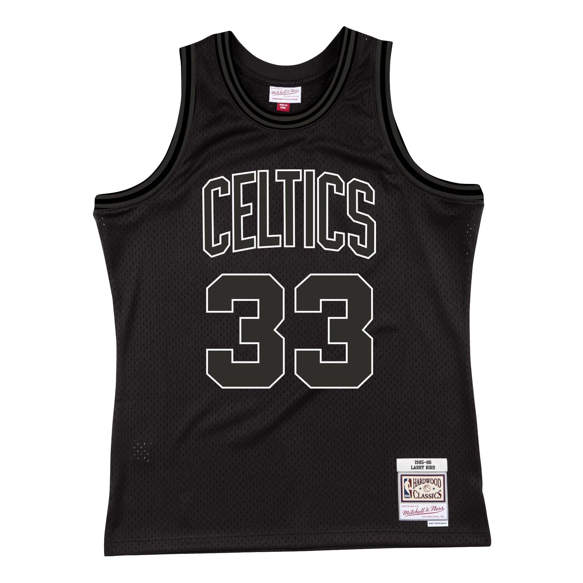 Larry Bird Boston Celtics Mitchell & Ness NBA White Logo Swingman Jersey - Black