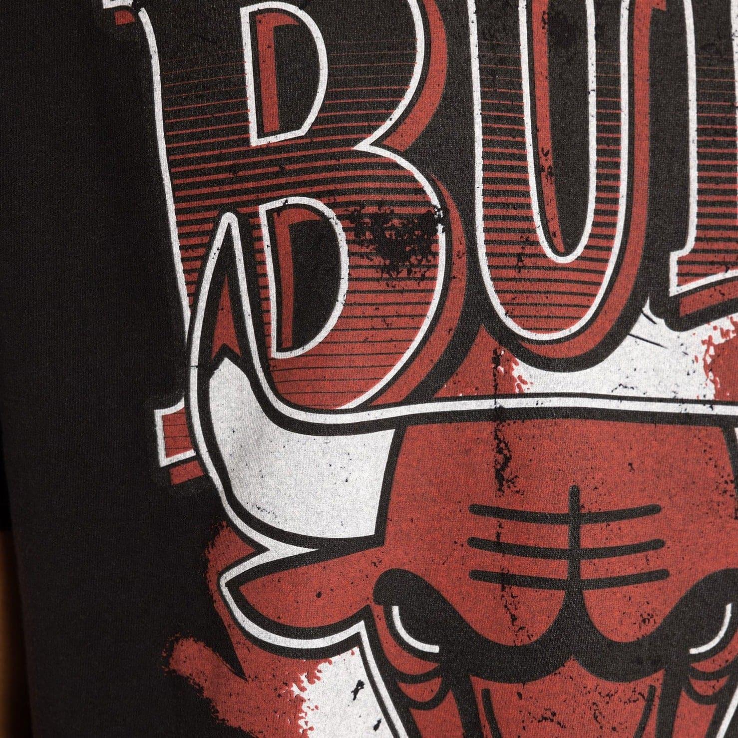 Chicago Bulls Mitchell & Ness NBA Brush Off Vintage T-Shirt - Faded Black