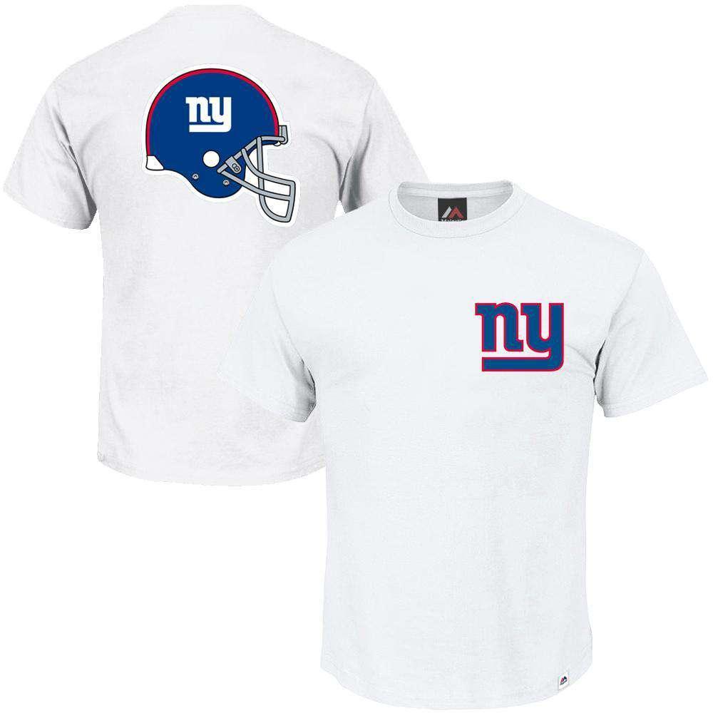 New York Giants Majestic NFL Helmet Logo T-Shirt - White