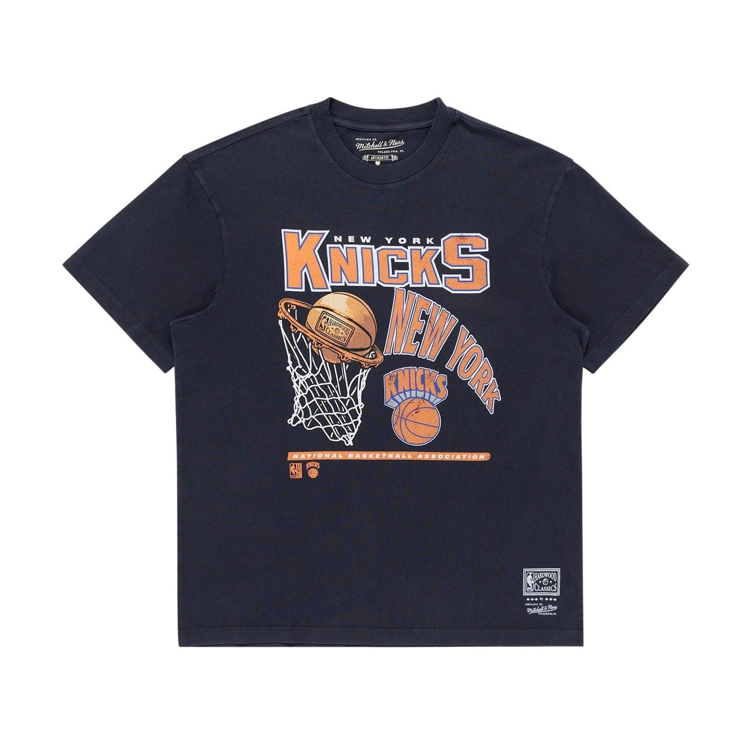 New York Knicks Mitchell & Ness NBA Hoop Vintage T-Shirt - Faded Black