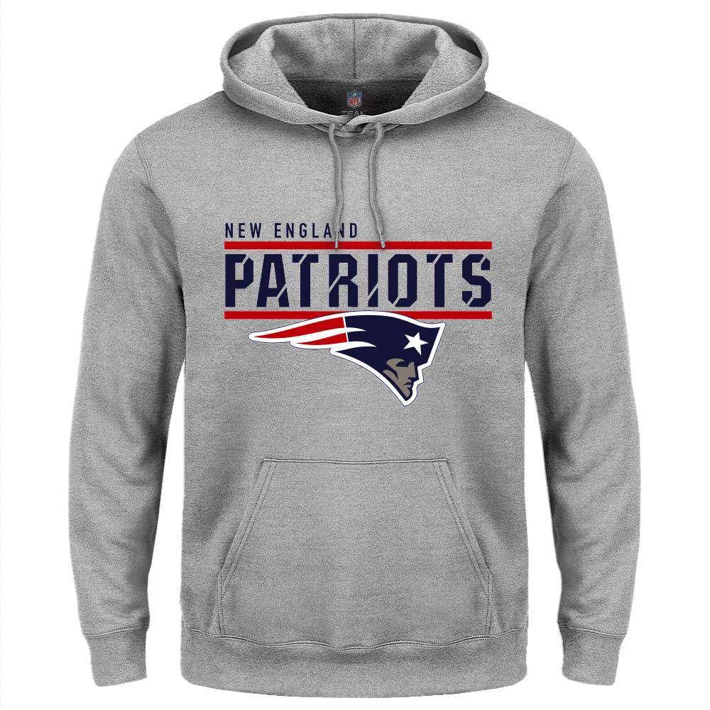 New England Patriots Majestic NFL Flex Team Hoodie Jumper - Grey Marle