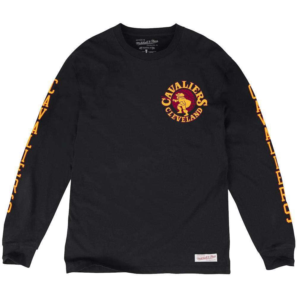 Cleveland Cavaliers Mitchell & Ness NBA Iconic Long Sleeve T-Shirt - Black