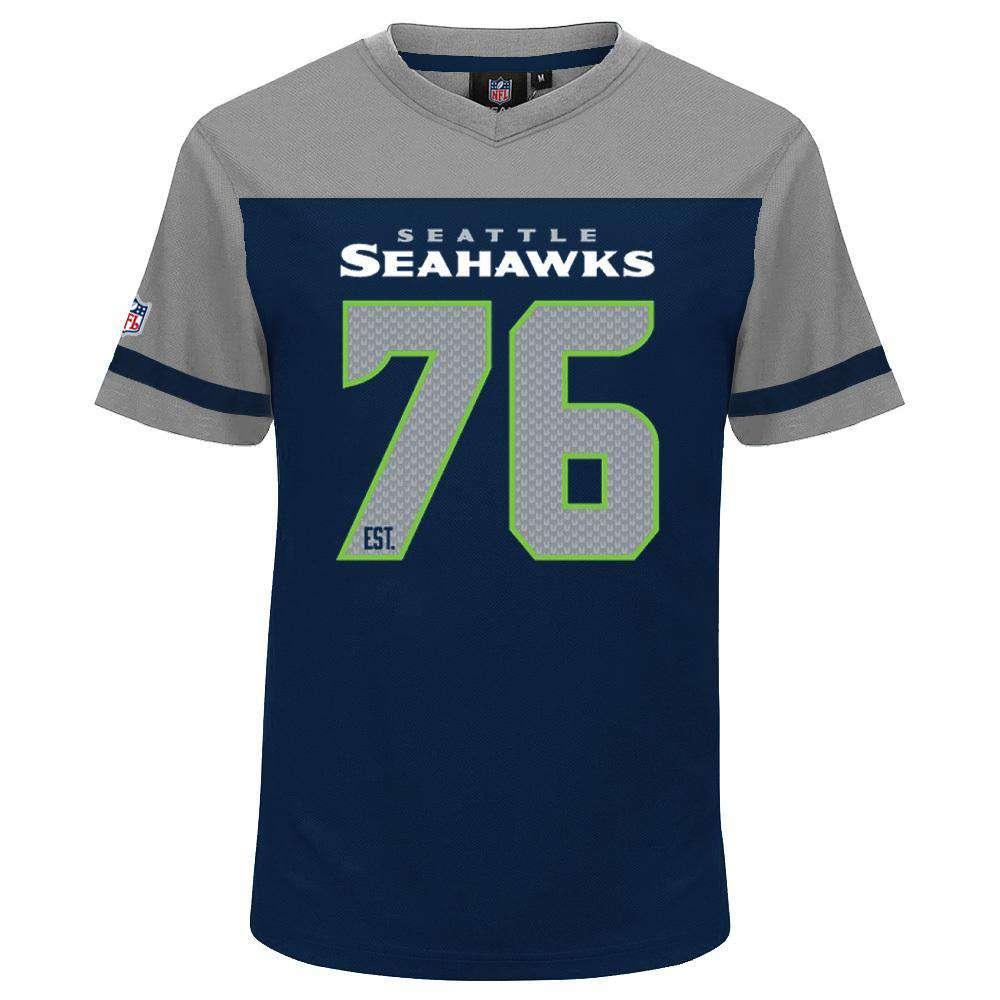 Seattle Seahawks Majestic NFL Poly Mesh Jersey Shirt - Navy