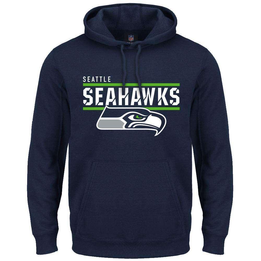 Seattle Seahawks Majestic NFL Flex Team Hoodie Jumper - Navy