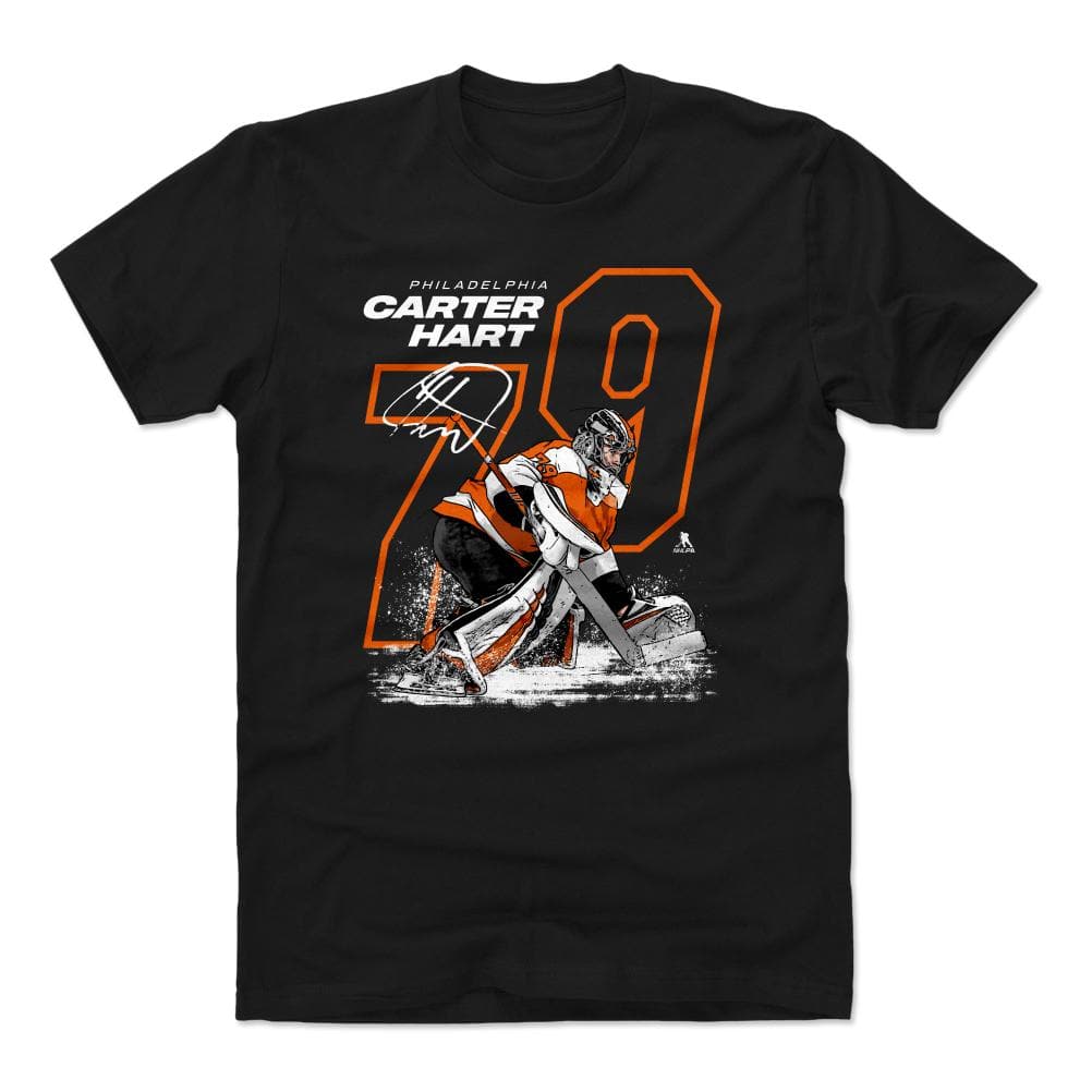 Carter Hart Philadelphia Flyers 500 Level NHL Outline T-Shirt - Black